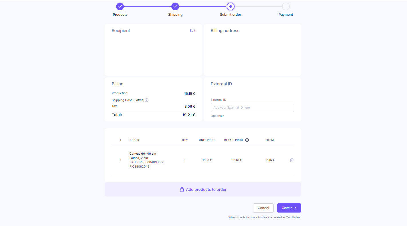 How to create a manual order?